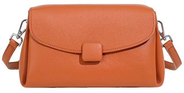 Main image of Genuine Leather Women Large Casual Handbag Orange