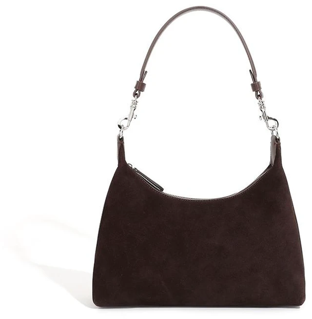 Main image of Frosted Cowhide High-Capacity Crossbody Bag Brown