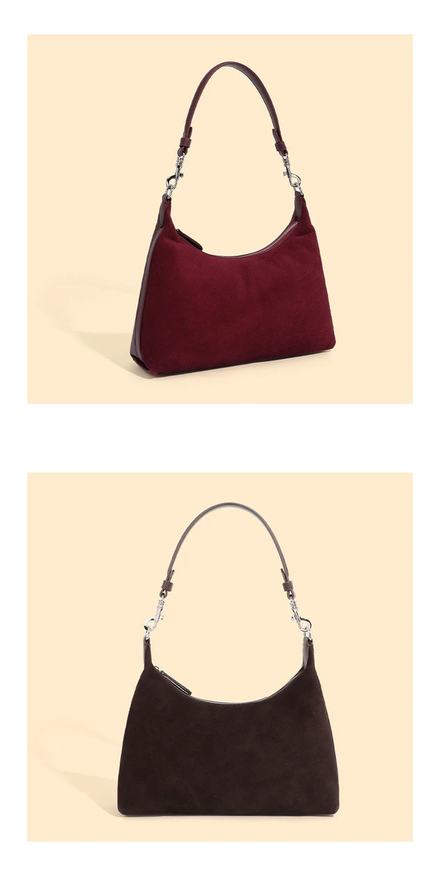 Alt view image 2 of 3 - Frosted Cowhide High-Capacity Crossbody Bag Brown