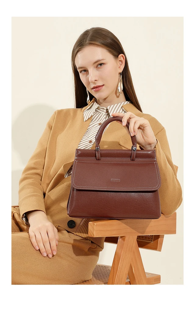 Alt view image 2 of 5 - Genuine Leather Women Tote Bag Handbags Brown