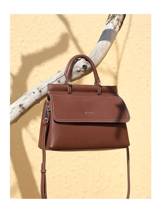 Alt view image 3 of 5 - Genuine Leather Women Tote Bag Handbags Brown