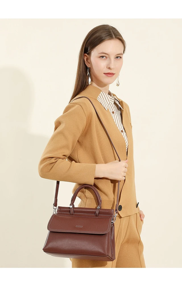 Alt view image 4 of 5 - Genuine Leather Women Tote Bag Handbags Brown