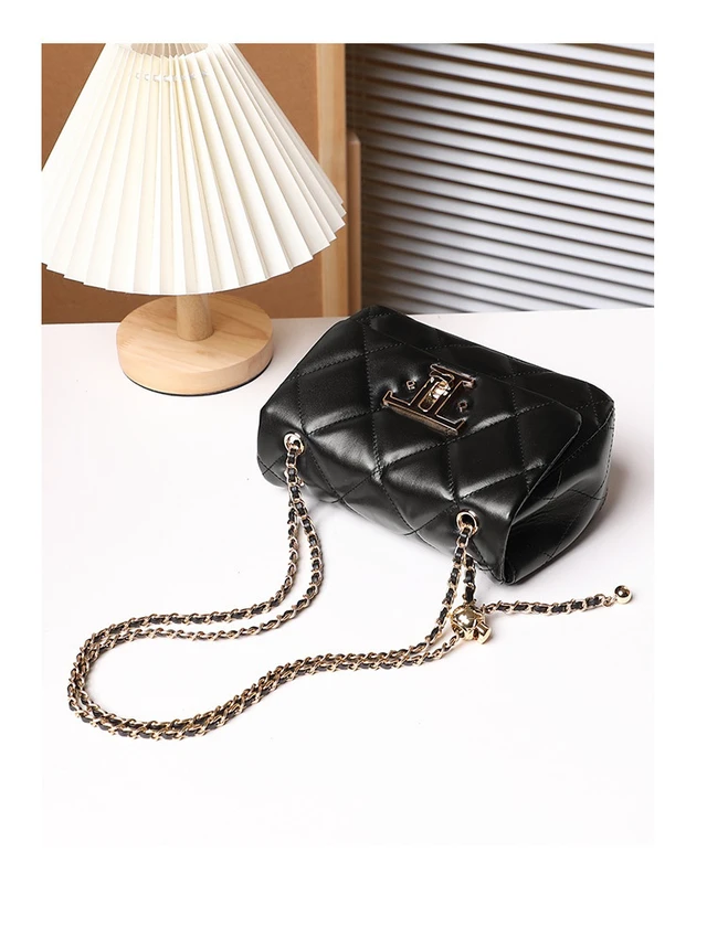 Alt view image 4 of 5 - New Buckle Genuine Leather Shoulder Crossbody Bag