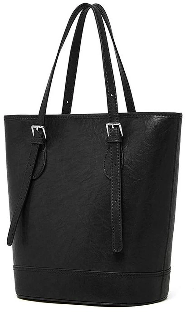 Main image of Genuine Leather Women Handbags Tote Purse Shoulder Bag Black