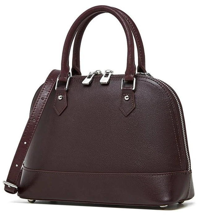 Main image of Genuine Leather Women Large Capacity Top-handle Hobo Bag Red