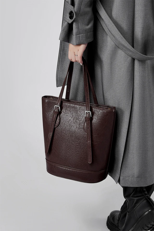 Alt view image 2 of 5 - Genuine Leather Women Handbags Tote Purse Shoulder Bag Red