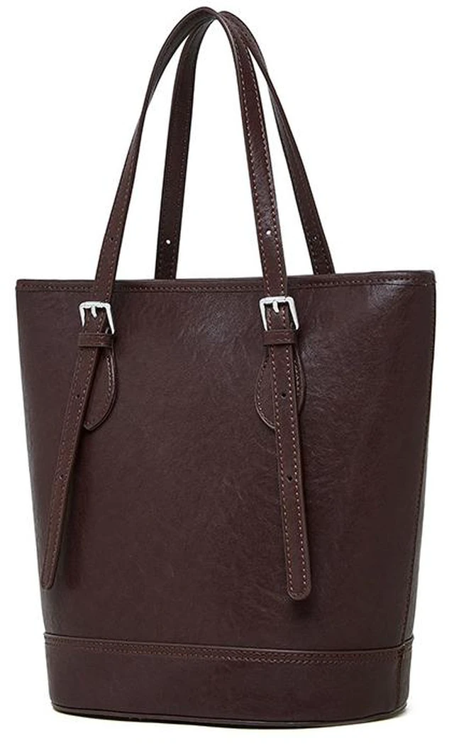 Main image of Genuine Leather Women Handbags Tote Purse Shoulder Bag Red
