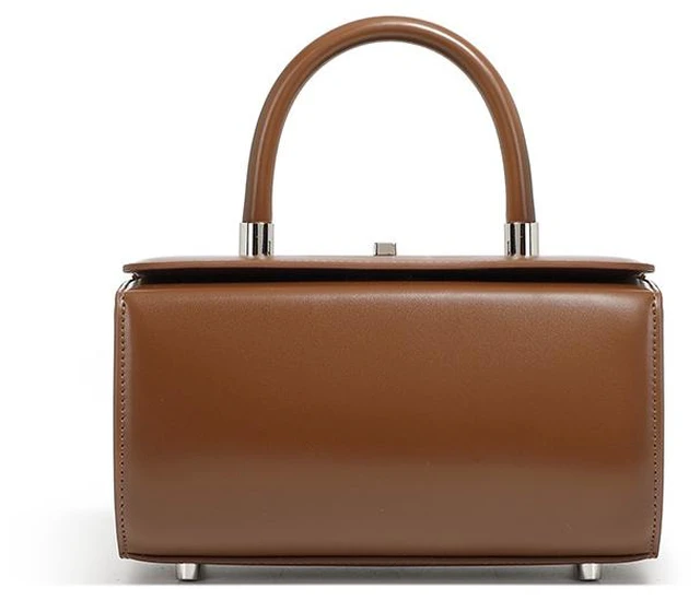 Main image of Genuine Leather Fashion Simple Shoulder Crossbody Women's Bag Brown