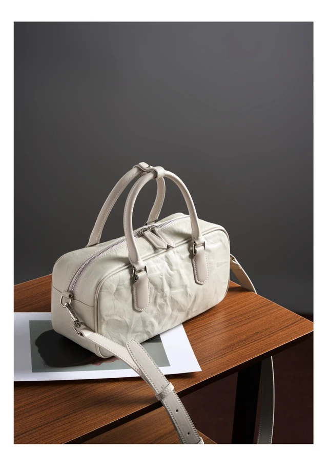 Alt view image 5 of 5 - Genuine Leather Purses and Handbags White