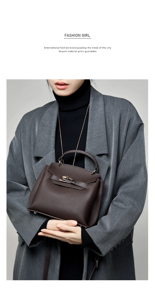 Alt view image 5 of 6 - Genuine Leather Shoulder Crossbody Bag Lindy Small Bag Brown