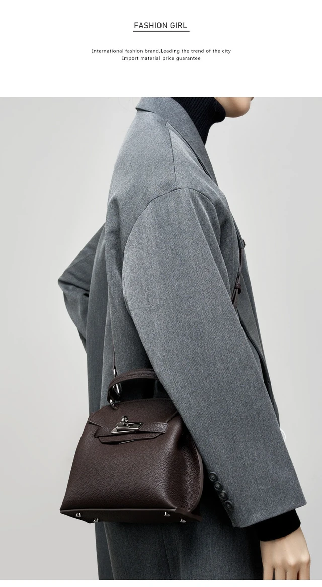 Alt view image 4 of 6 - Genuine Leather Shoulder Crossbody Bag Lindy Small Bag Brown