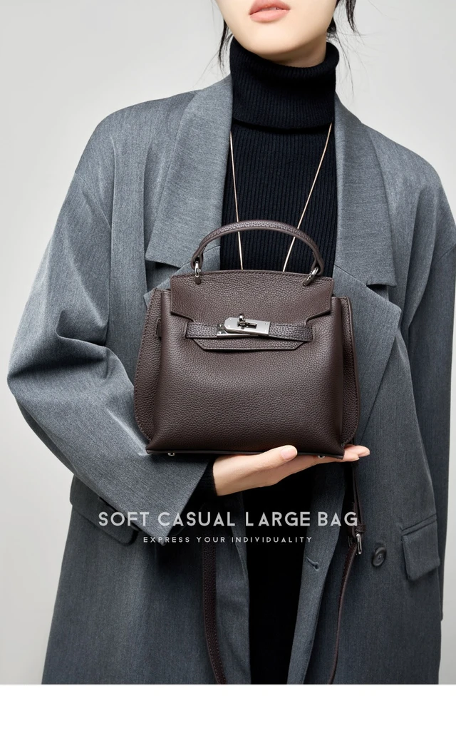 Alt view image 3 of 6 - Genuine Leather Shoulder Crossbody Bag Lindy Small Bag Brown