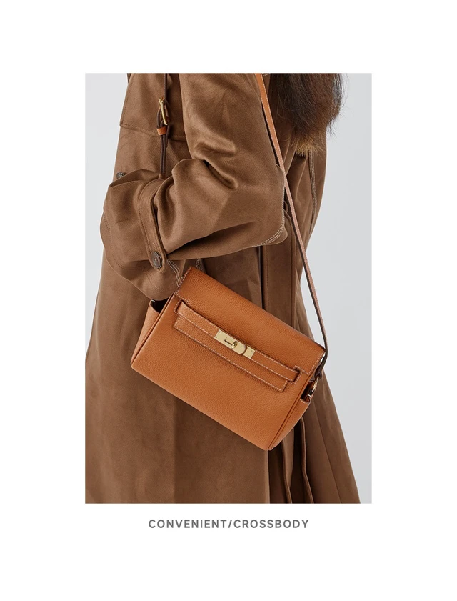 Alt view image 3 of 5 - Genuine Leather Women Crossbody Bags Shoulder Handbags Brown
