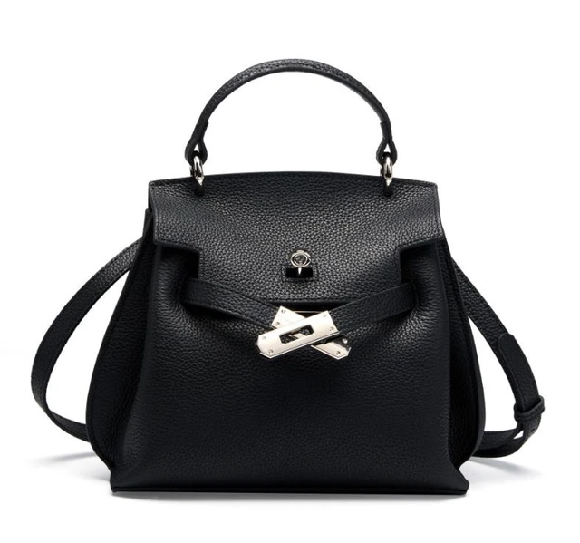 Main image of Genuine Leather Shoulder Crossbody Bag Lindy Small Bag Black