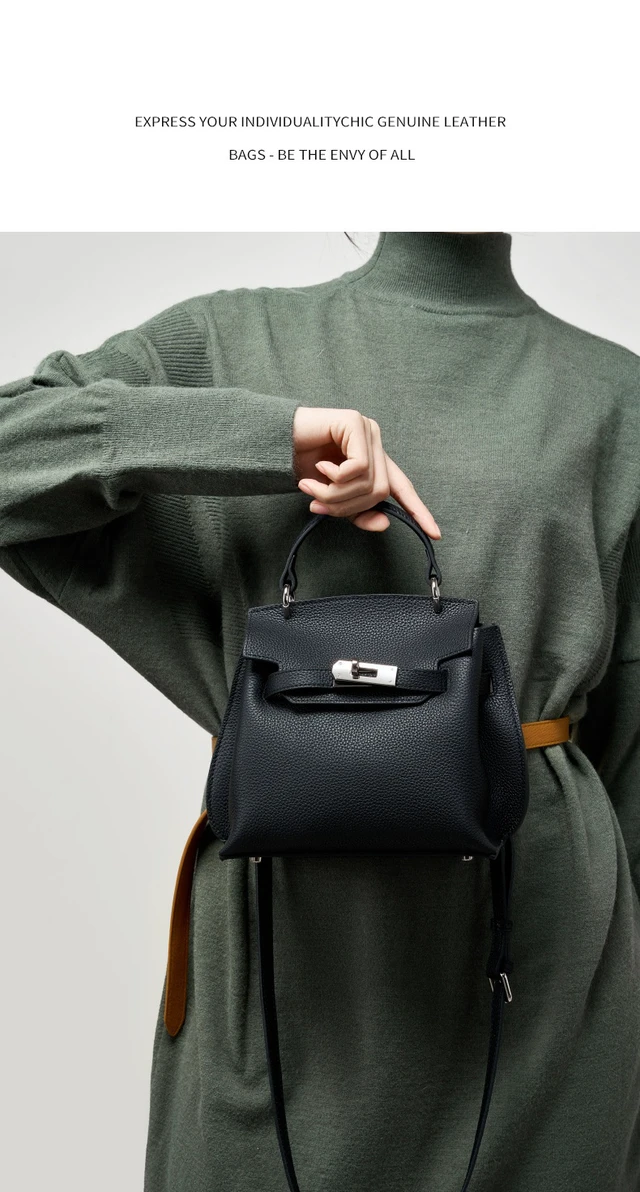 Alt view image 2 of 4 - Genuine Leather Shoulder Crossbody Bag Lindy Small Bag Black