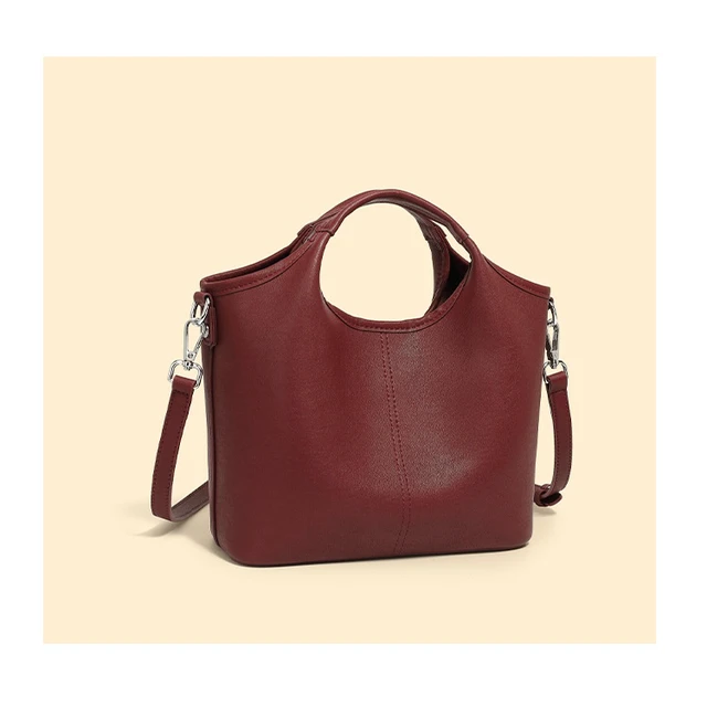 Alt view image 2 of 2 - Women Genuine Leather Shoulder Bags Classic Crossbody Purses Red
