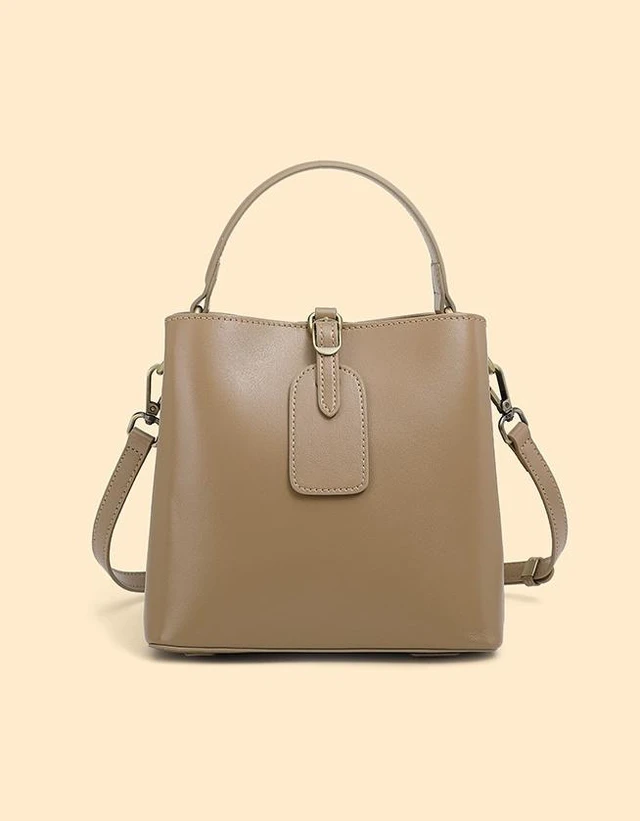 Main image of Genuine Leather Women Tote Bag Soft Handbags Apricot