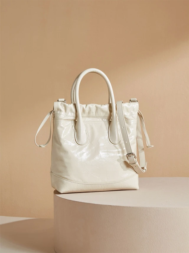Alt view image 4 of 5 - Song Cowhide Vintage Women Handbag White