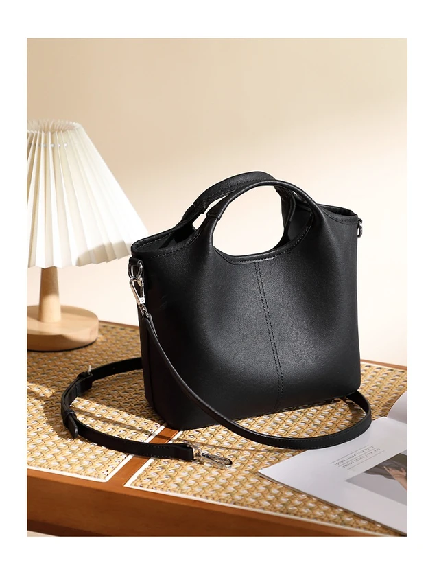 Alt view image 3 of 6 - Women Genuine Leather Shoulder Bags Classic Crossbody Purses Black