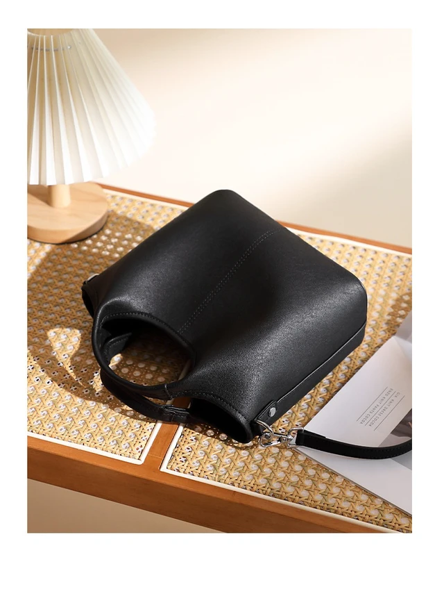 Alt view image 4 of 6 - Women Genuine Leather Shoulder Bags Classic Crossbody Purses Black