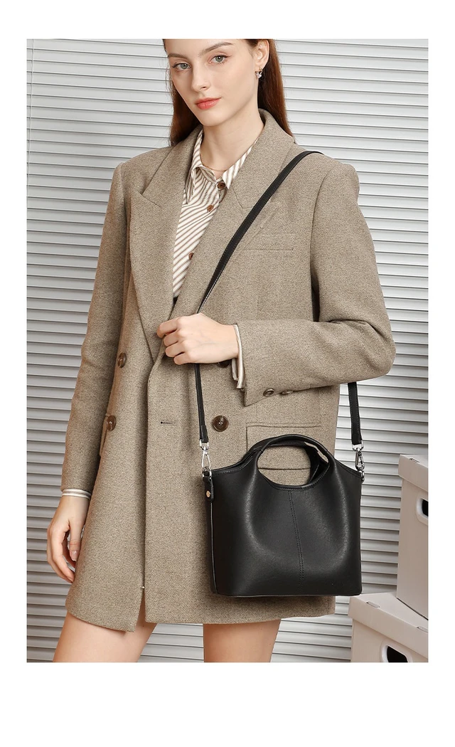 Alt view image 2 of 6 - Women Genuine Leather Shoulder Bags Classic Crossbody Purses Black
