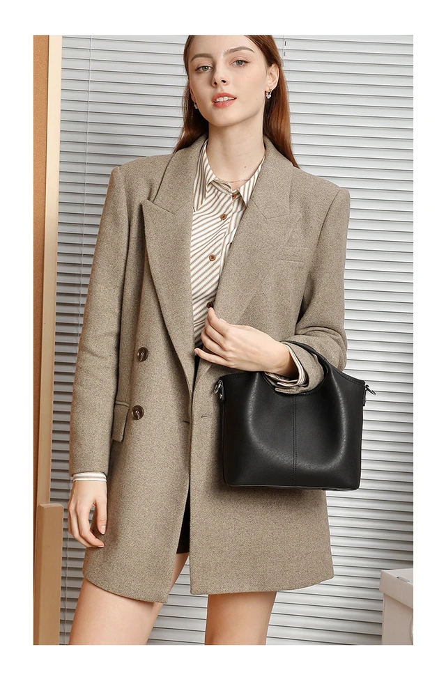 Alt view image 5 of 6 - Women Genuine Leather Shoulder Bags Classic Crossbody Purses Black