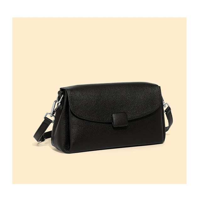 Alt view image 2 of 2 - Genuine Leather Women Large Casual Handbag Black