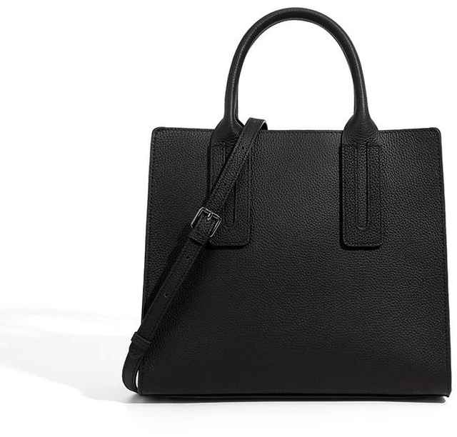 Main image of Genuine Leather Women Top Handle Straw Crossbody Bags Black
