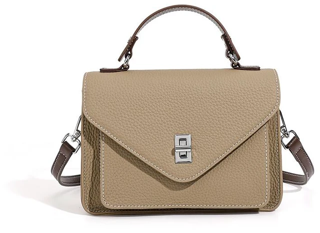 Main image of New French Crossbody Bag Small Square Bag Genuine Leather Handbag Grey