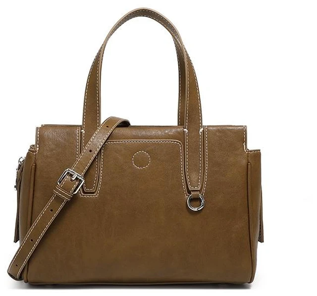 Main image of Genuine Leather Women Crossbody Bags Brown