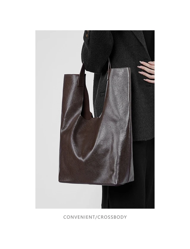 Alt view image 4 of 5 - Genuine Leather Handbags Vintage-Style Top Handle Shoulder Bag Brown