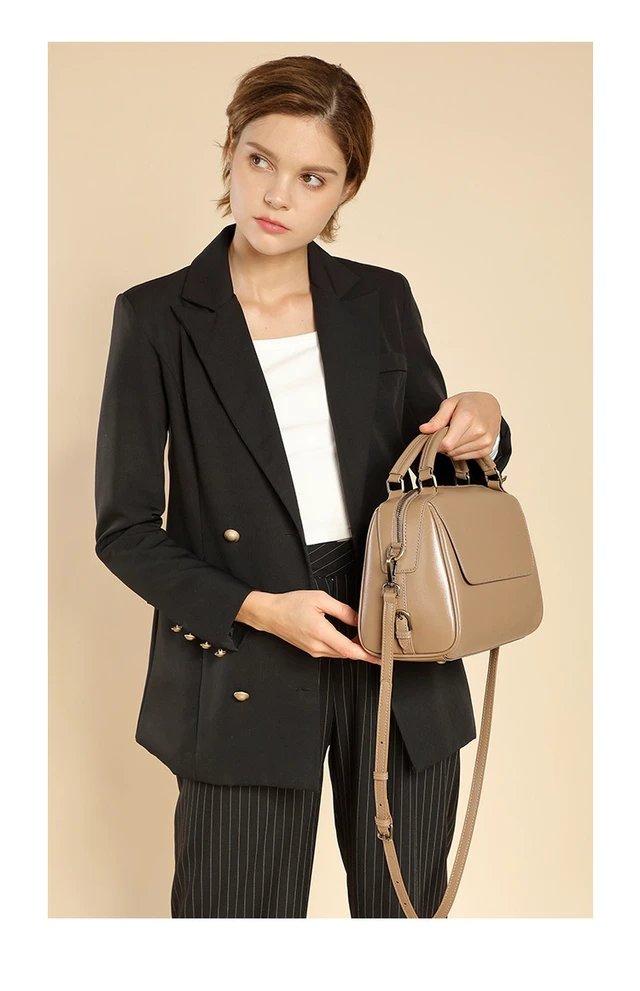 Alt view image 3 of 4 - Genuine Leather Purses and Handbags for Women Apricot
