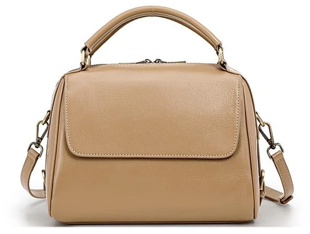 Main image of Genuine Leather Purses and Handbags for Women Apricot