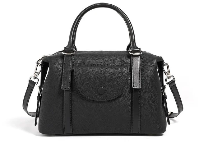 Main image of Genuine Leather Crossbody Handbags Black