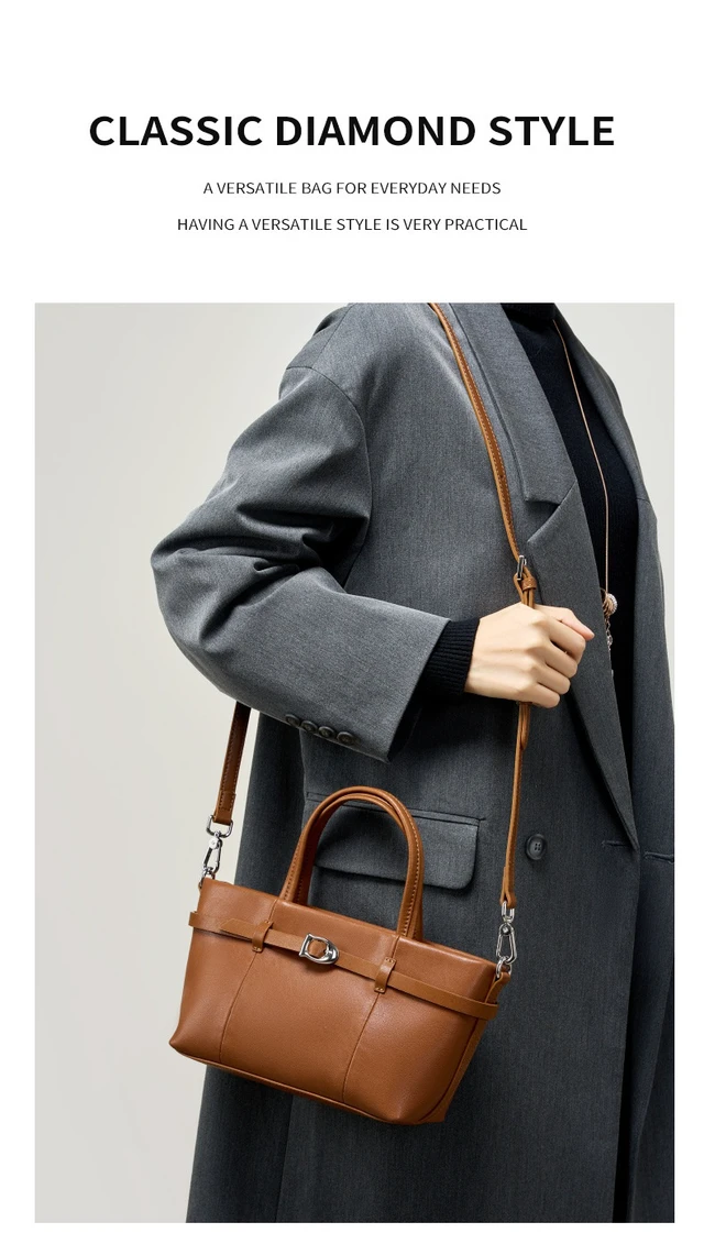Alt view image 3 of 5 - Genuine Leather Shoulder Bags Hobo Handbags Brown