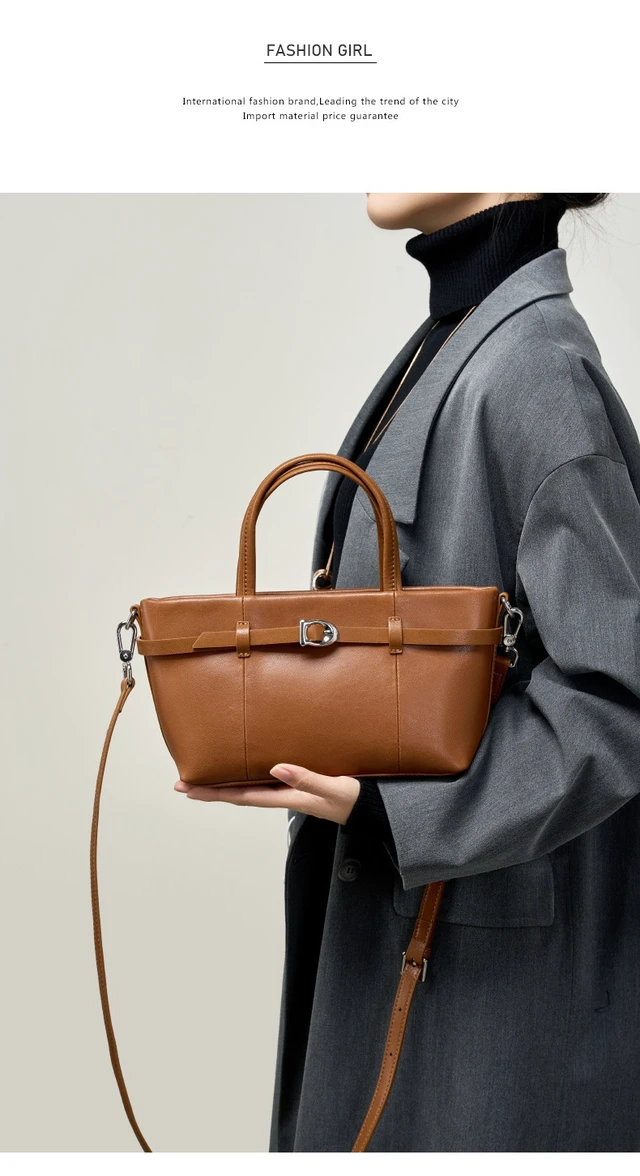 Alt view image 2 of 5 - Genuine Leather Shoulder Bags Hobo Handbags Brown
