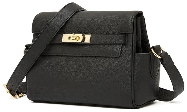 Main image of Genuine Leather Women Crossbody Bags Shoulder Handbags Black
