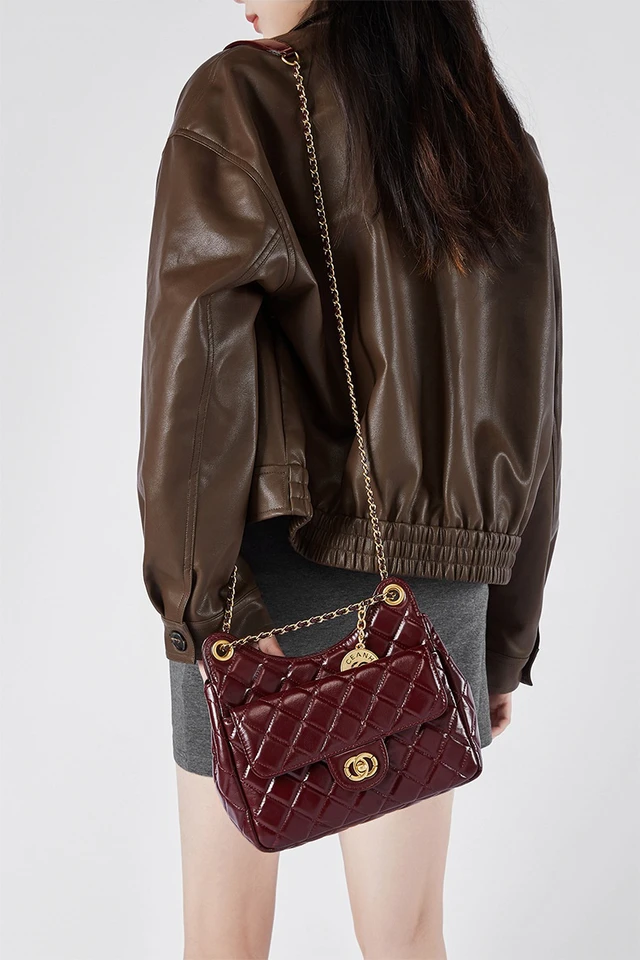 Alt view image 3 of 3 - Genuine Leather Women Handbag and Purse Purple
