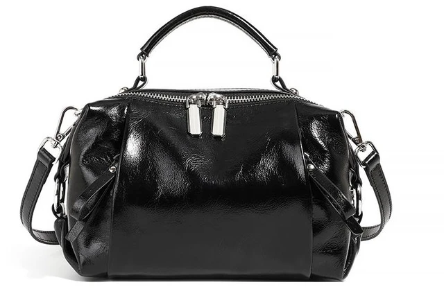 Main image of Genuine Leather Women Purses and Handbags Shoulder Tote Bags Black