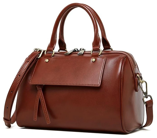 Main image of Genuine Leather Women Crossbody Bag Brown