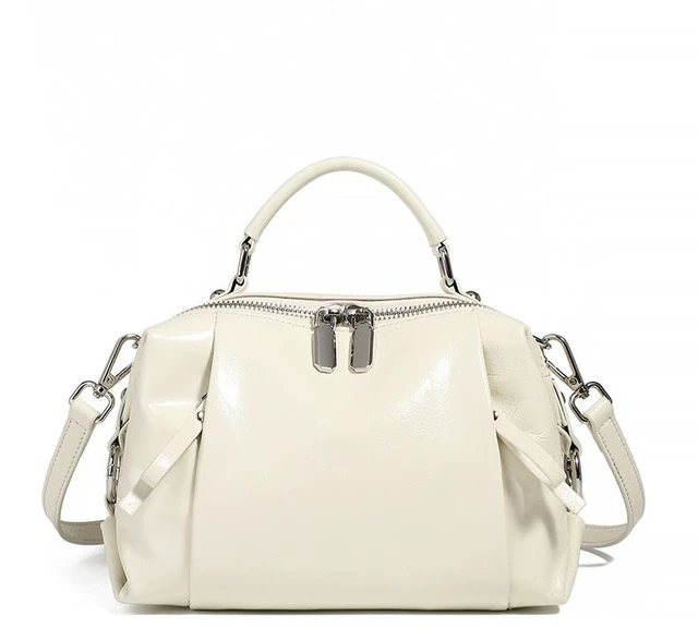 Main image of Genuine Leather Women Purses and Handbags Shoulder Tote Bags White