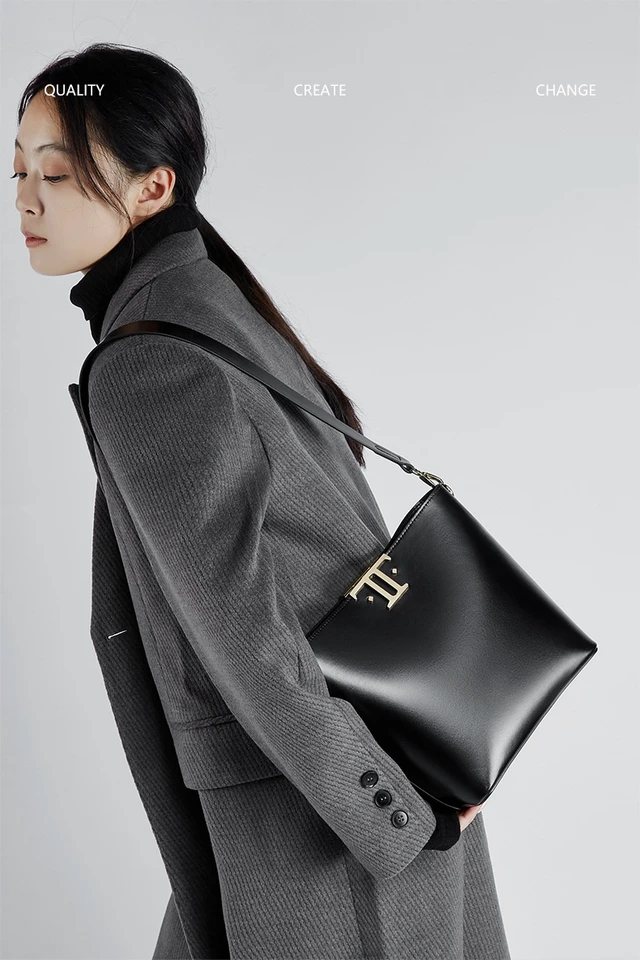Alt view image 2 of 4 - Women's Genuine Leather Tote Shoulder Handbag Black