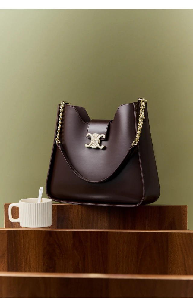 Alt view image 2 of 5 - Genuine Leather Handbag Women Shoulder Tote Bag Brown