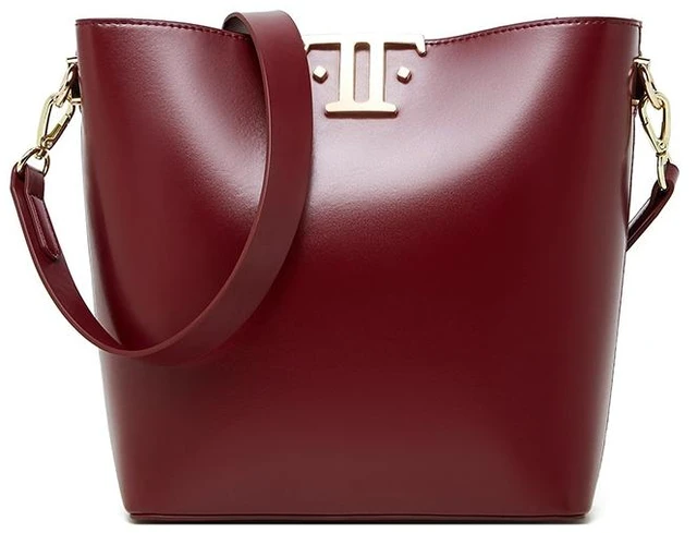 Main image of Women's Genuine Leather Tote Shoulder Handbag Red