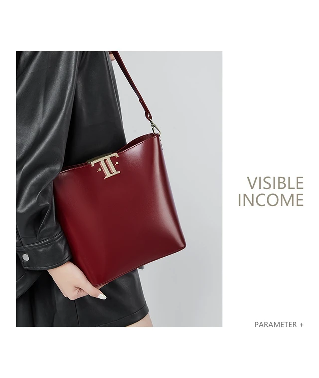 Alt view image 2 of 5 - Women's Genuine Leather Tote Shoulder Handbag Red