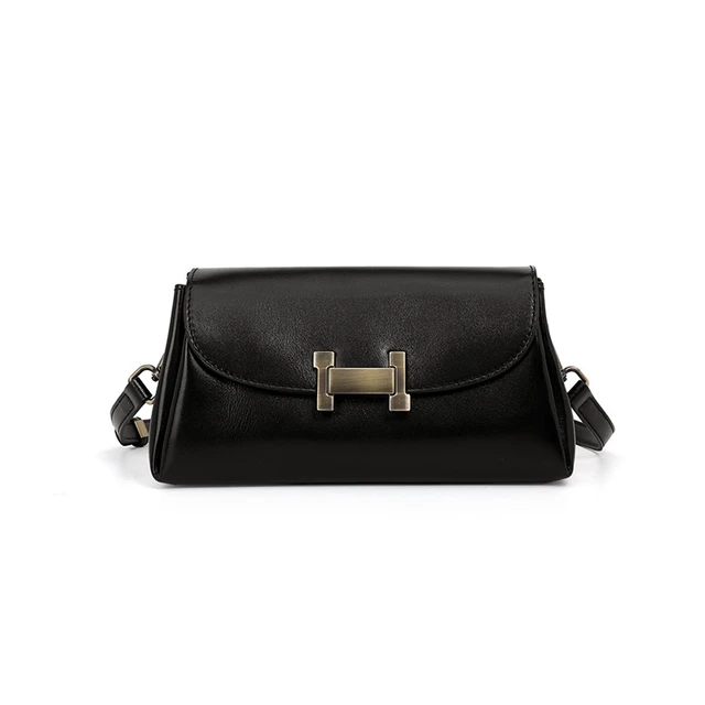 Main image of Women's Genuine Leather Tote Shoulder Handbag Black
