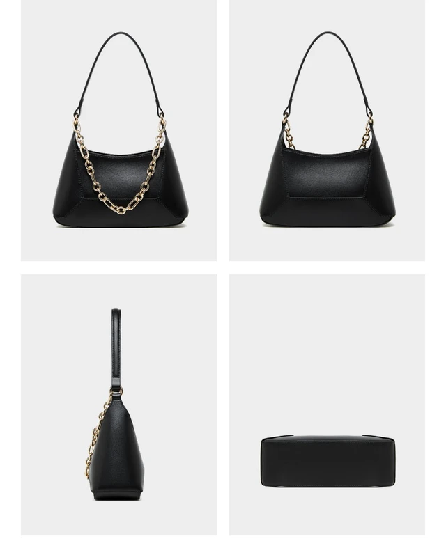 Alt view image 4 of 4 - Genuine Leather Women Crossbody Handbag Black
