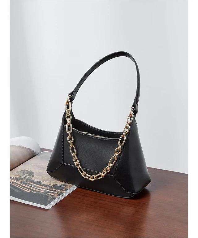 Alt view image 3 of 4 - Genuine Leather Women Crossbody Handbag Black