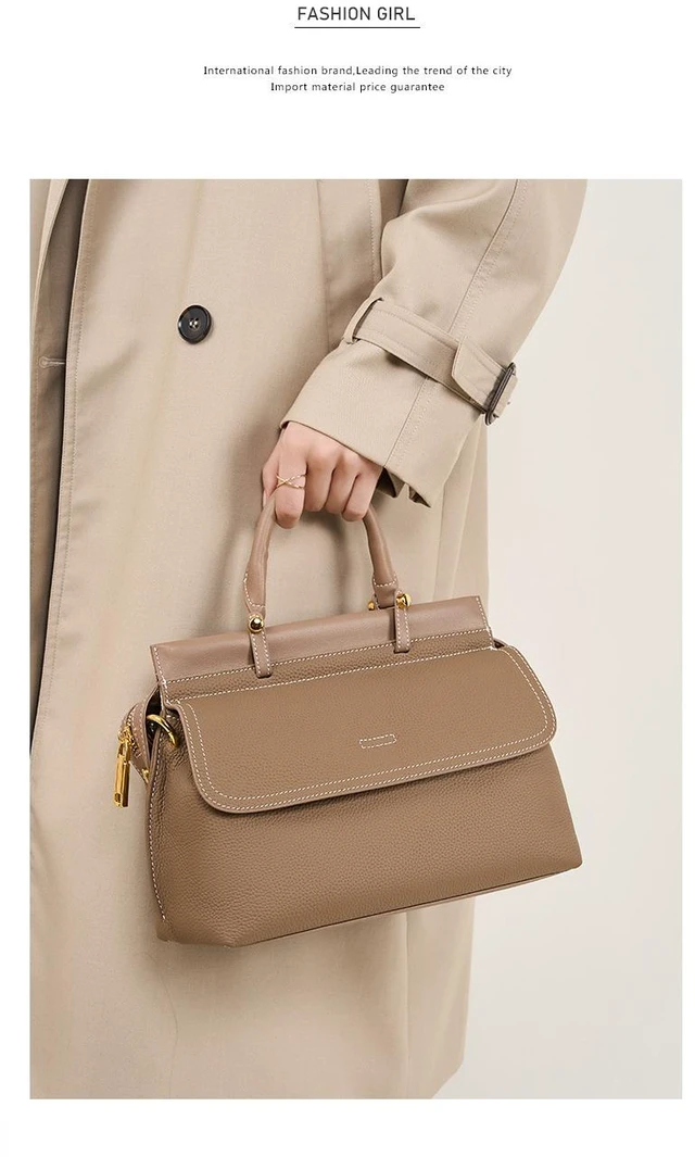 Alt view image 2 of 5 - Genuine Leather Women Western Shoulder Handbag Grey