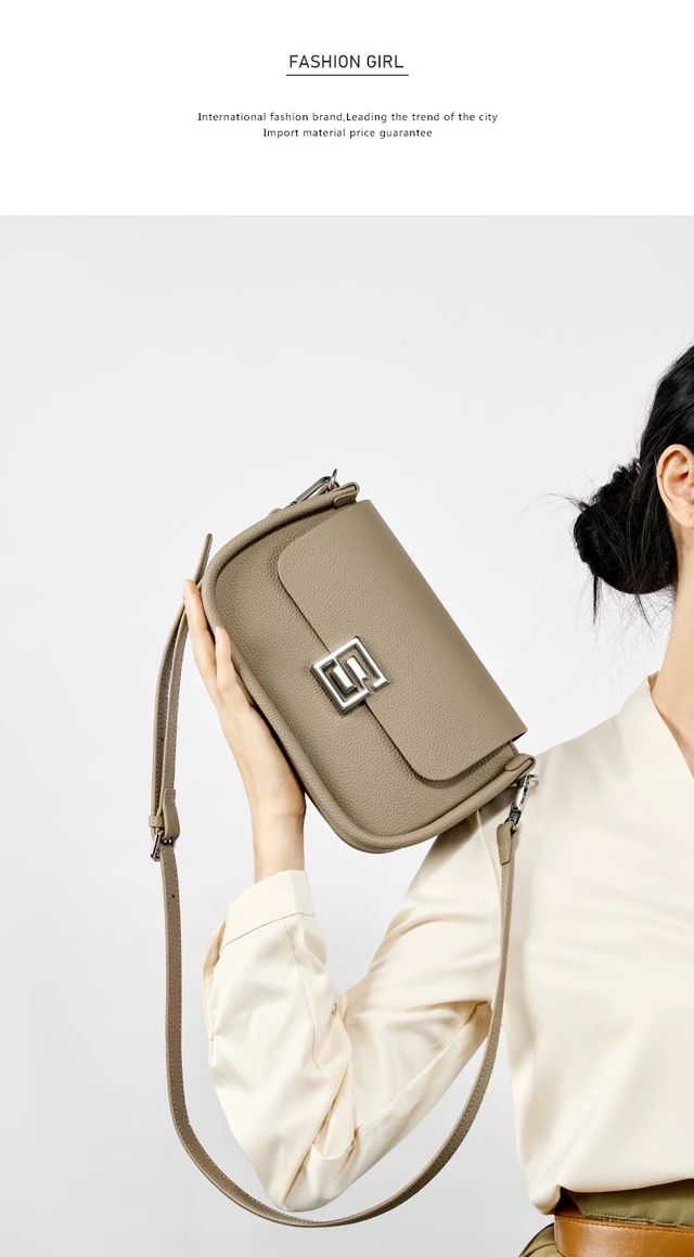 Alt view image 2 of 6 - Genuine Leather Women TOGO Shoulder Cross Bag Grey